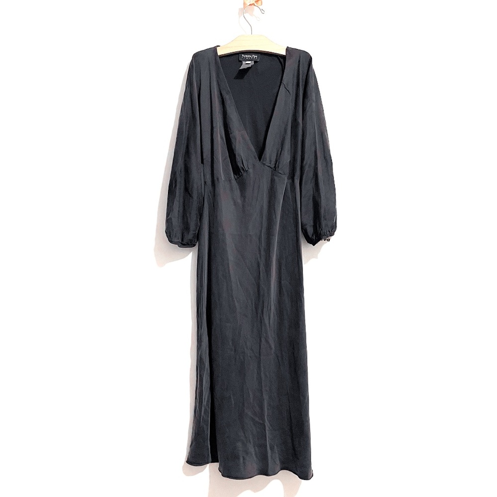 Patrizia Pepe Black Midi Dress with V-Neck
